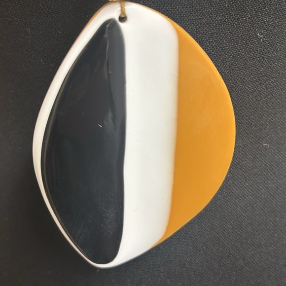 Necklace, Handmade Glaze Accents piece with adjustable strap, Black, Whi… - Picture 7 of 7